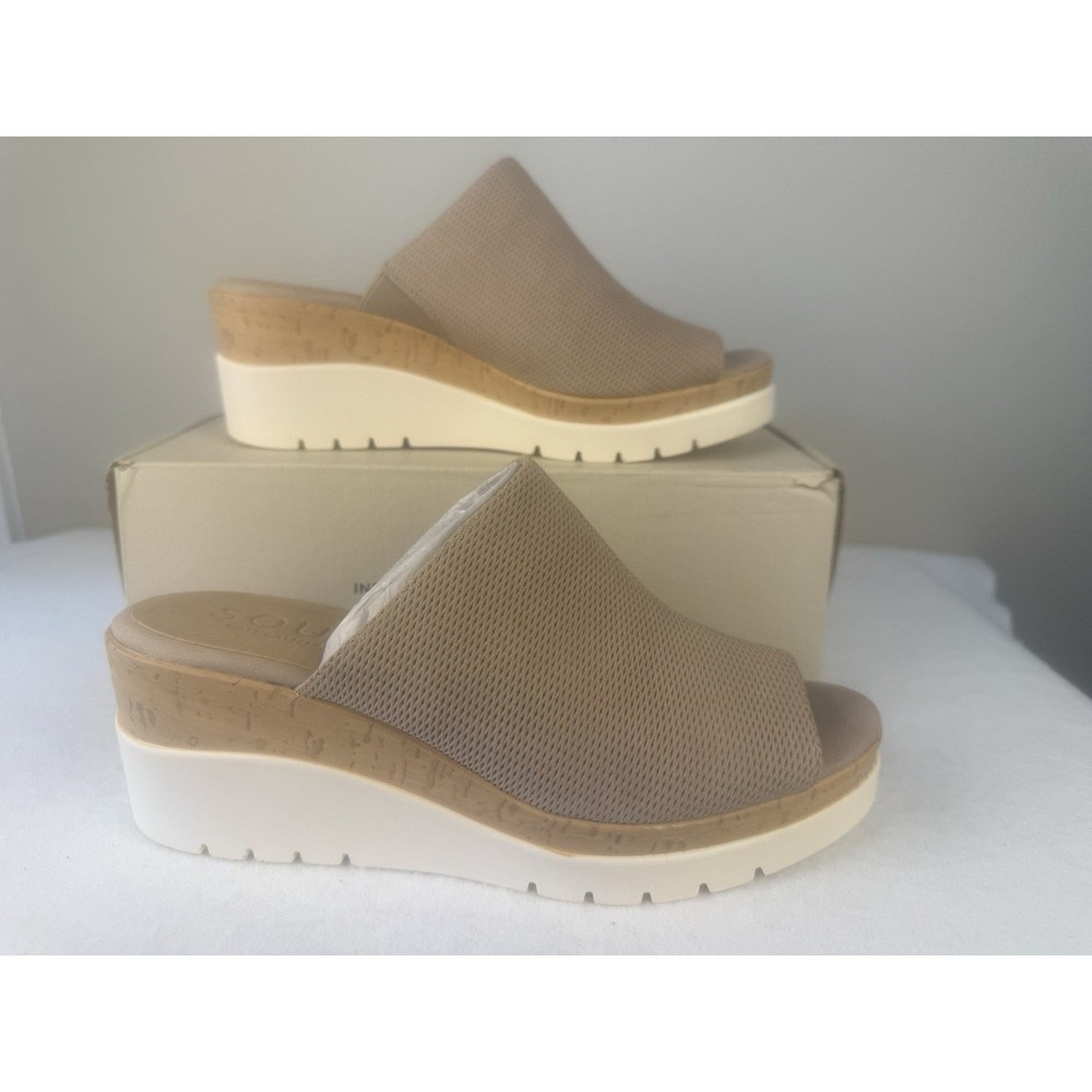 SOUL Naturalizer Goodtimes Wedge Slides Taupe Mesh Size 9W NWB Holiday Gift - Picture 6 of 6